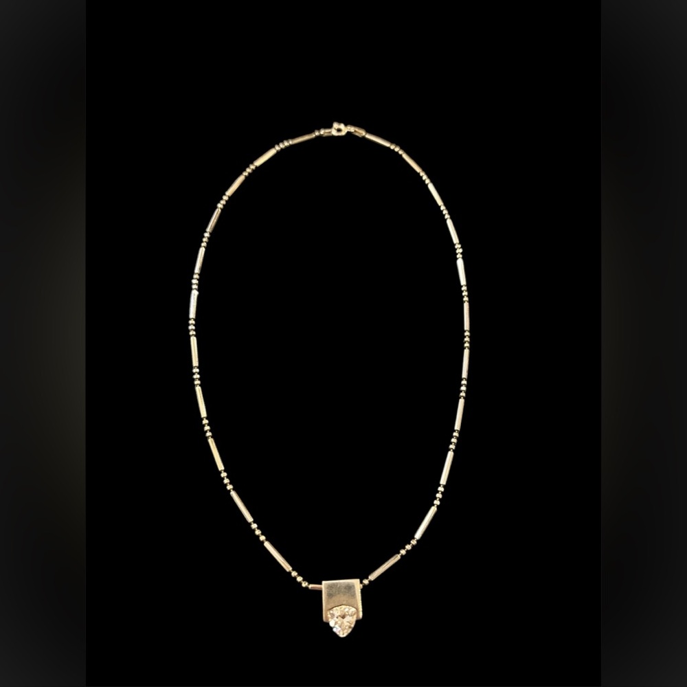 Vintage Sterling 925 zirconia pendant with sterling silver Italy  chain